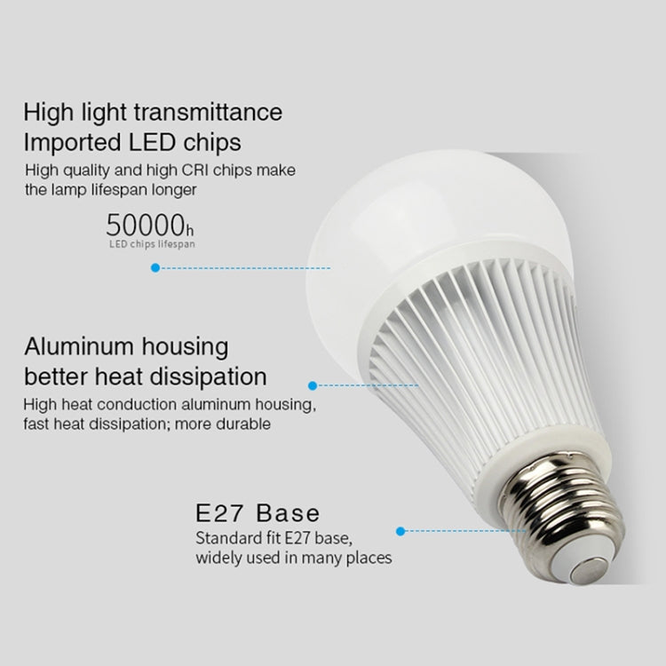 FUT012 E27 9W RGB + CCT หลอดไฟ LED 100V-240V สีรีโมทคอนโทรลสมาร์ทหลอดไฟ WiFi ไร้สาย 2.4G