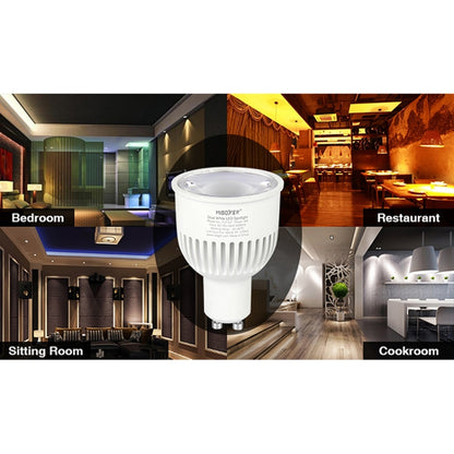 FUT107 GU10 สปอตไลท์หลอดไฟ LED CCT สีขาวคู่ 6 วัตต์สำหรับห้องนอนและห้องนั่งเล่น