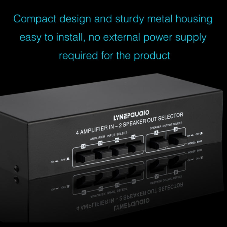 4 อินพุต 2 เอาต์พุต Power Amplifier และลำโพง Switcher สวิตช์ลำโพง Splitter Comparator 300W ต่อช่องโดยไม่สูญเสียคุณภาพเสียง, 4 In 2 Out