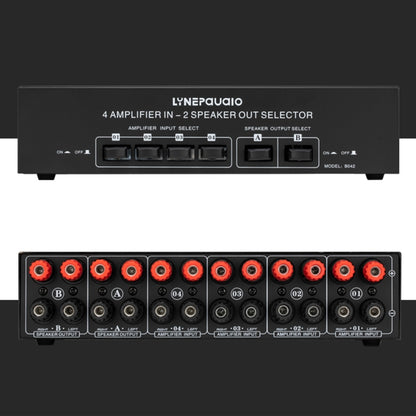 4 อินพุต 2 เอาต์พุต Power Amplifier และลำโพง Switcher สวิตช์ลำโพง Splitter Comparator 300W ต่อช่องโดยไม่สูญเสียคุณภาพเสียง, 4 In 2 Out