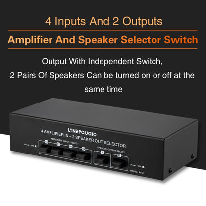 4 อินพุต 2 เอาต์พุต Power Amplifier และลำโพง Switcher สวิตช์ลำโพง Splitter Comparator 300W ต่อช่องโดยไม่สูญเสียคุณภาพเสียง, 4 In 2 Out