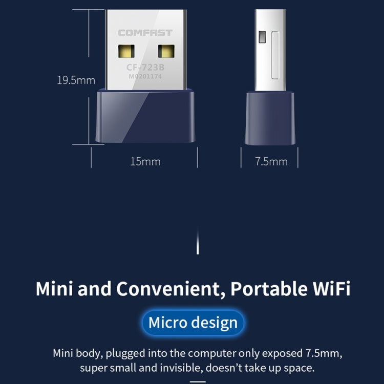 COMFAST CF-723B มินิ 2 ใน 1 USB บลูทูธ WiFi อะแดปเตอร์ 150Mbps การ์ดเครือข่ายไร้สายรับ, CF-723B