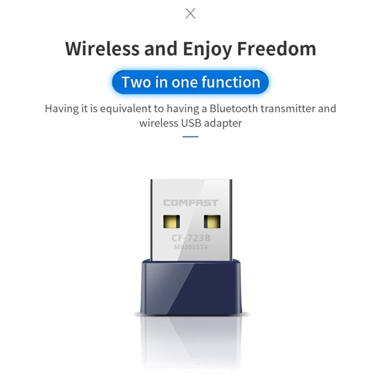 COMFAST CF-723B มินิ 2 ใน 1 USB บลูทูธ WiFi อะแดปเตอร์ 150Mbps การ์ดเครือข่ายไร้สายรับ, CF-723B