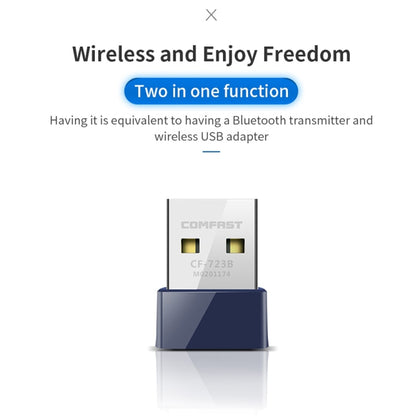 COMFAST CF-723B มินิ 2 ใน 1 USB บลูทูธ WiFi อะแดปเตอร์ 150Mbps การ์ดเครือข่ายไร้สายรับ, CF-723B
