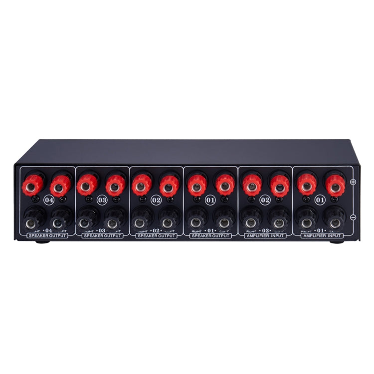 B032 2-in 4-out เครื่องขยายเสียงเครื่องสลับเสียงลำโพงคุณภาพเสียง Lossless 300W ต่อช่องสวิตช์ผู้จัดจำหน่ายเครื่องเปรียบเทียบพร้อมฟังก์ชั่นการตรวจสอบชุดหูฟัง/อินพุตเสียง, B032