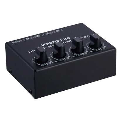 1-In 4-Out ด้านหน้าเครื่องขยายสัญญาณสเตอริโอ, การปรับระดับเสียงเอาต์พุตอิสระอินเทอร์เฟซ RCA No Loss Allocator, US Plug, B029