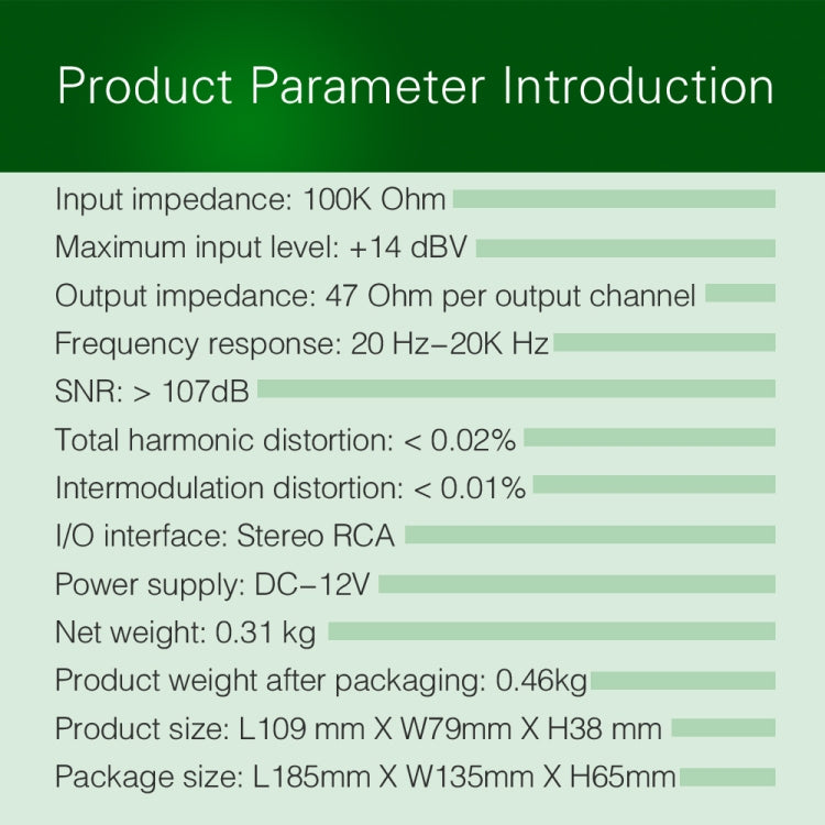 1-In 4-Out ด้านหน้าเครื่องขยายสัญญาณสเตอริโอ, การปรับระดับเสียงเอาต์พุตอิสระอินเทอร์เฟซ RCA No Loss Allocator, US Plug, B029