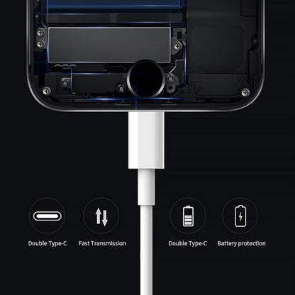XJ-50 PD 120W 5A USB-C / Type-C เป็น USB-C / Type-C สายเคเบิลข้อมูลการชาร์จอย่างรวดเร็ว, ความยาวสายเคเบิล: 1 ม., 1m