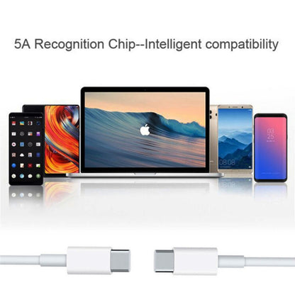 XJ-50 PD 120W 5A USB-C / Type-C เป็น USB-C / Type-C สายเคเบิลข้อมูลการชาร์จอย่างรวดเร็ว, ความยาวสายเคเบิล: 1 ม., 1m