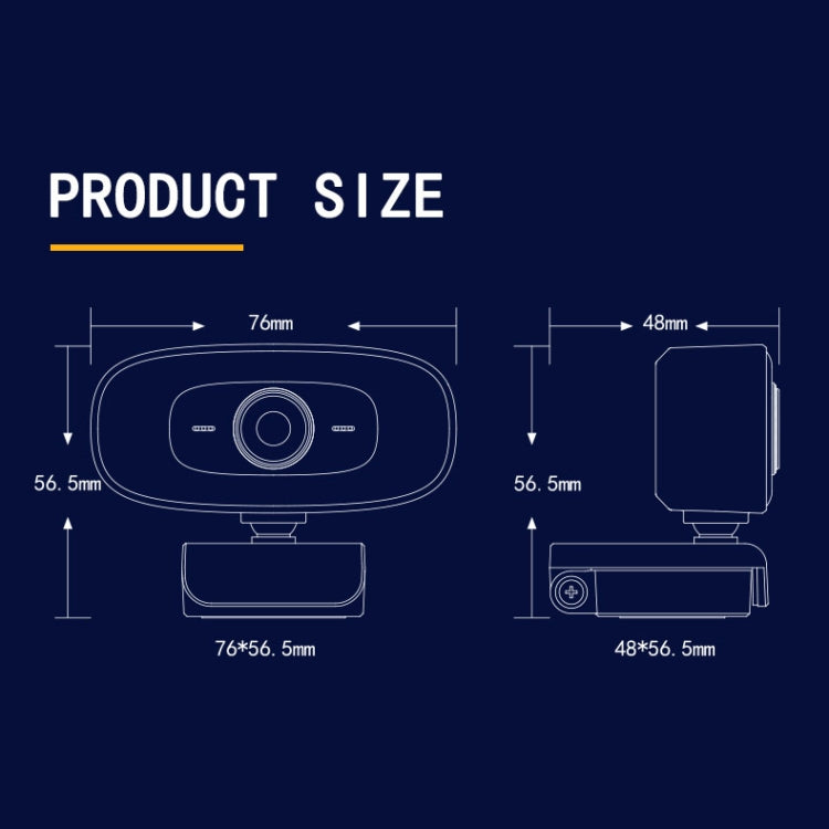 C10 2K HD โดยไม่มีการบิดเบือน 360 องศาหมุนสามความเร็วเติมแสง USB ไดรฟ์ฟรีเว็บแคม, ไมโครโฟนในตัวที่ชัดเจนยิ่งขึ้น