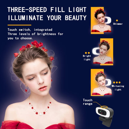 C10 2K HD โดยไม่มีการบิดเบือน 360 องศาหมุนสามความเร็วเติมแสง USB ไดรฟ์ฟรีเว็บแคม, ไมโครโฟนในตัวที่ชัดเจนยิ่งขึ้น