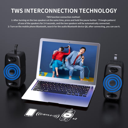 BT08 ลำโพงบลูทูธทรงกระบอกแบบพกพา รองรับการ์ด TF / FM / 3.5 มม. AUX / U Disk