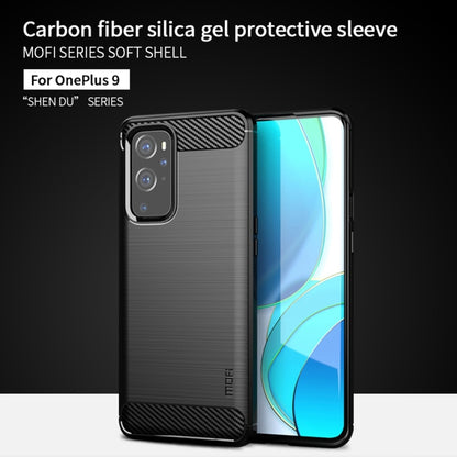 สำหรับ OnePlus 9 MOFI Gentleness Series เคส TPU นุ่มเนื้อแปรงคาร์บอนไฟเบอร์, For OnePlus 9