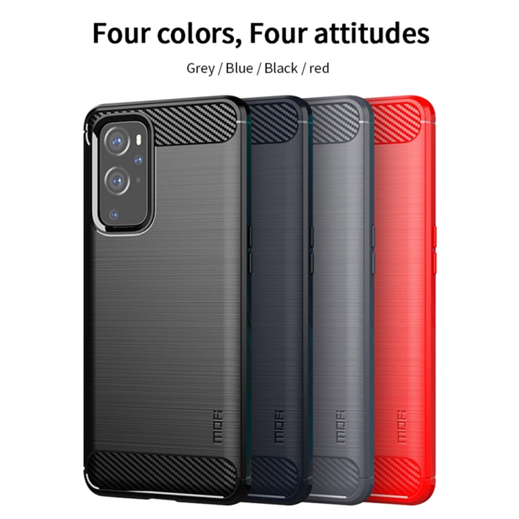 สำหรับ OnePlus 9 MOFI Gentleness Series เคส TPU นุ่มเนื้อแปรงคาร์บอนไฟเบอร์, For OnePlus 9