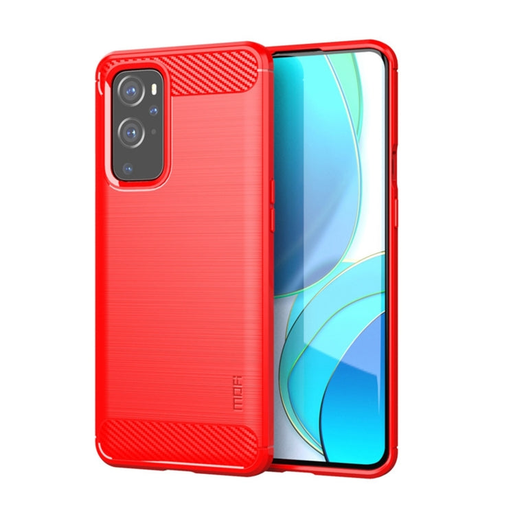 สำหรับ OnePlus 9 MOFI Gentleness Series เคส TPU นุ่มเนื้อแปรงคาร์บอนไฟเบอร์, For OnePlus 9