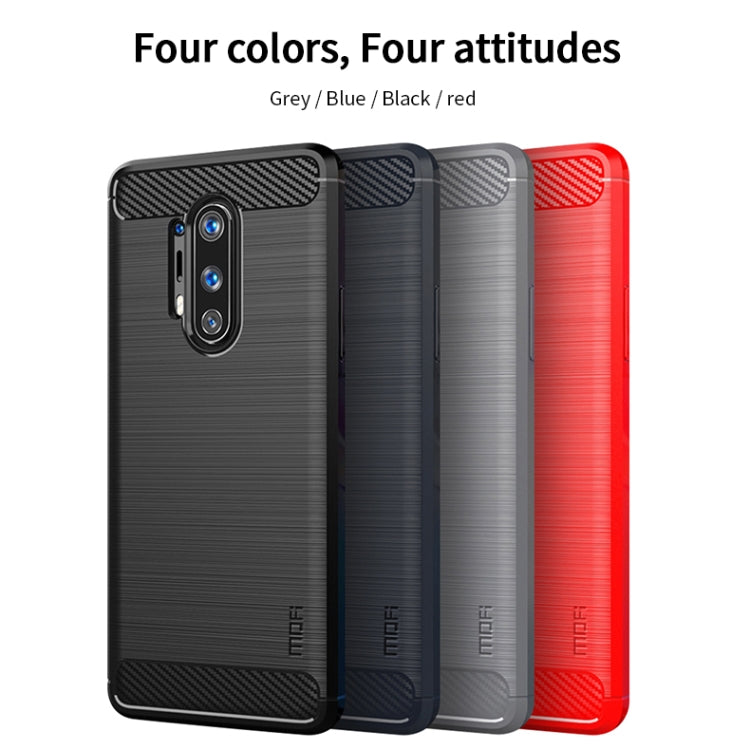 สำหรับ OnePlus 8 Pro MOFI Gentleness Series Brushed Texture คาร์บอนไฟเบอร์กรณี TPU นุ่ม, For OnePlus 8 Pro