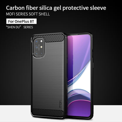 สำหรับ OnePlus 8T MOFI Gentleness Series เคส TPU นุ่มเนื้อแปรงคาร์บอนไฟเบอร์, For OnePlus 8T