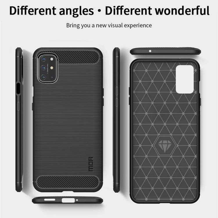 สำหรับ OnePlus 8T MOFI Gentleness Series เคส TPU นุ่มเนื้อแปรงคาร์บอนไฟเบอร์, For OnePlus 8T