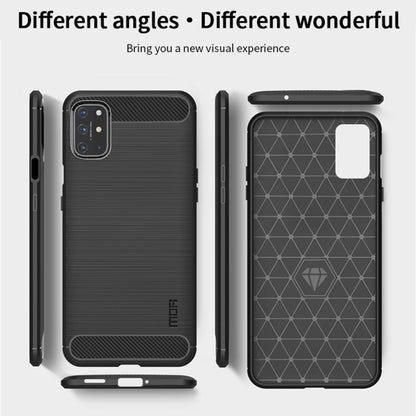 สำหรับ OnePlus 8T MOFI Gentleness Series เคส TPU นุ่มเนื้อแปรงคาร์บอนไฟเบอร์, For OnePlus 8T