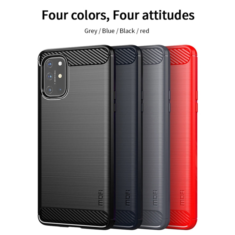 สำหรับ OnePlus 8T MOFI Gentleness Series เคส TPU นุ่มเนื้อแปรงคาร์บอนไฟเบอร์, For OnePlus 8T