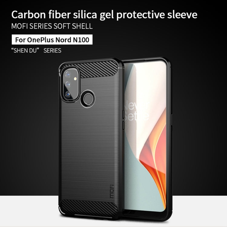 สำหรับ OnePlus Nord N100 MOFI Gentleness Series เคส TPU นุ่มเนื้อแปรงคาร์บอนไฟเบอร์, For OnePlus Nord N100