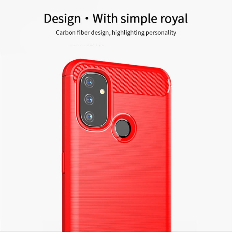 สำหรับ OnePlus Nord N100 MOFI Gentleness Series เคส TPU นุ่มเนื้อแปรงคาร์บอนไฟเบอร์, For OnePlus Nord N100