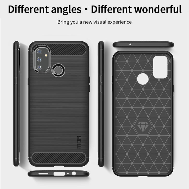 สำหรับ OnePlus Nord N100 MOFI Gentleness Series เคส TPU นุ่มเนื้อแปรงคาร์บอนไฟเบอร์, For OnePlus Nord N100