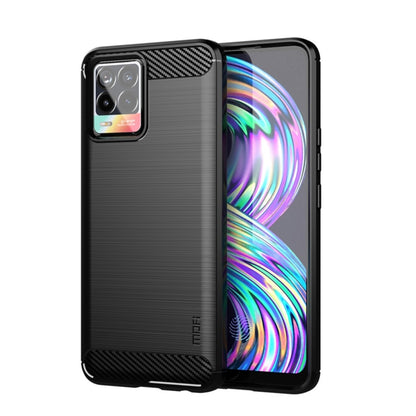 สำหรับ OPPO realme 8/8 Pro MOFI ความอ่อนโยนซีรีส์แปรงเนื้อคาร์บอนไฟเบอร์กรณี TPU อ่อน (สีดำ), For OPPO Realme 8 / 8 Pro