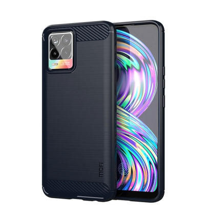 สำหรับ OPPO realme 8/8 Pro MOFI ความอ่อนโยนซีรีส์แปรงเนื้อคาร์บอนไฟเบอร์กรณี TPU อ่อน (สีดำ), For OPPO Realme 8 / 8 Pro