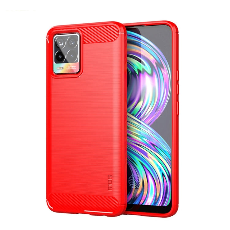 สำหรับ OPPO realme 8/8 Pro MOFI ความอ่อนโยนซีรีส์แปรงเนื้อคาร์บอนไฟเบอร์กรณี TPU อ่อน (สีดำ), For OPPO Realme 8 / 8 Pro
