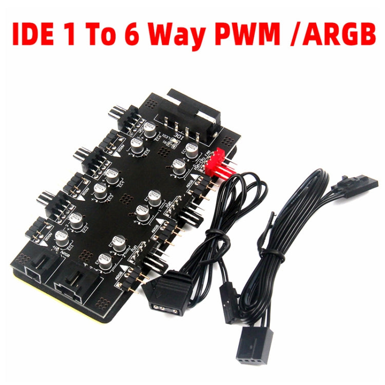 1 ถึง 6 PWM / ARGB HUB Extender อินเทอร์เฟซ IDE, 1 to 6