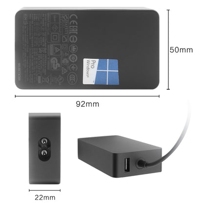 อุปกรณ์ชาร์จอะแดปเตอร์ AC 36W 12V 2.58A / 5V 1A สำหรับ Microsoft Surface Pro 3/4, ปลั๊ก US