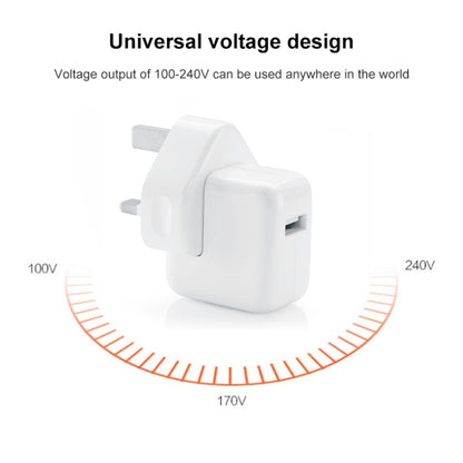 ที่ชาร์จสำหรับเดินทางพอร์ต USB 12W สำหรับซีรี่ส์ iPad / iPod Series / iPhone Series, ปลั๊ก UK