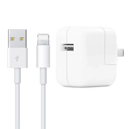 เครื่องชาร์จ USB 12W + สายเคเบิลข้อมูล USB ถึง 8 พินสำหรับซีรีส์ iPad / iPhone / iPod, ปลั๊ก US