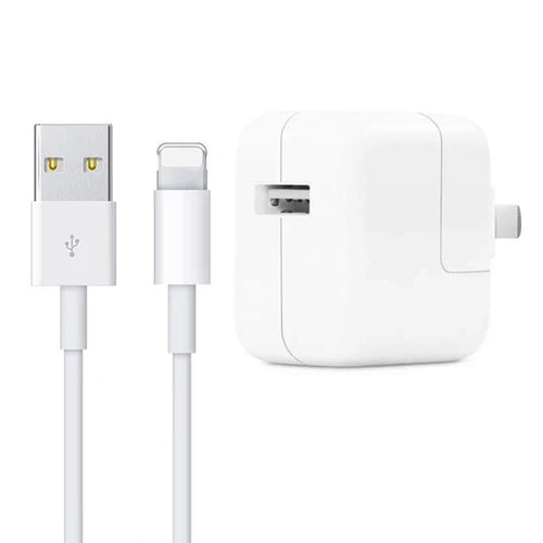 เครื่องชาร์จ USB 12W + สายเคเบิลข้อมูล USB ถึง 8 พินสำหรับซีรีส์ iPad / iPhone / iPod, ปลั๊ก US