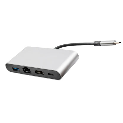 WS-07 Type-C 3.1 ถึง RJ45 + HDMI + USB3.0 + PD 4-in-1 Converter สถานีเชื่อมต่อมัลติฟังก์ชั่น, WS-07