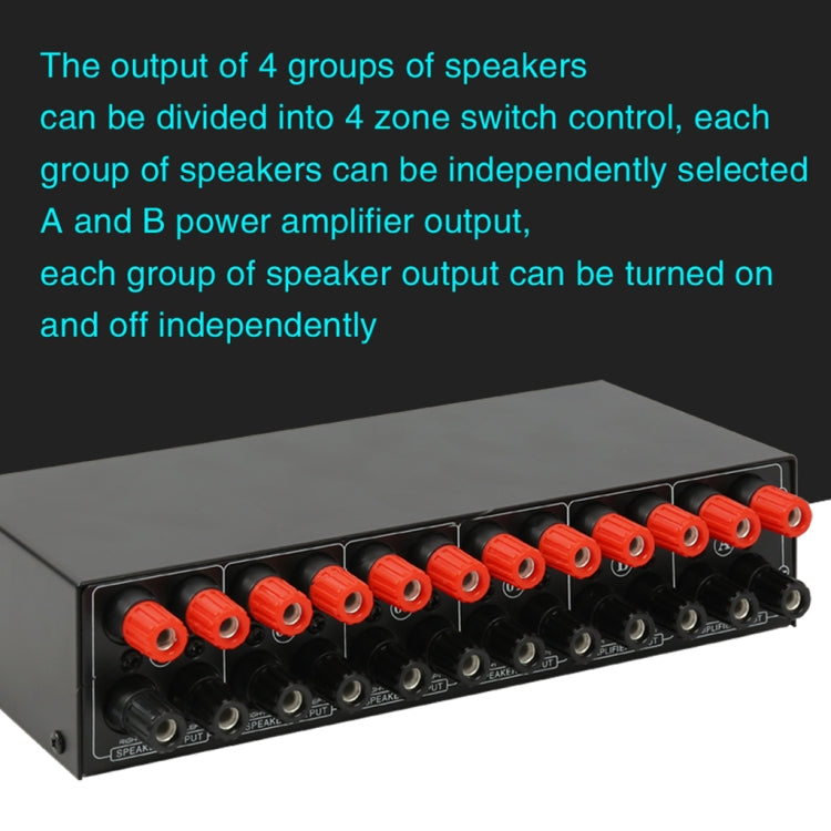 2-in 4-out เครื่องขยายเสียงลำโพง Switcher Splitter Comparator 300W ต่อช่องโดยไม่สูญเสียคุณภาพเสียง, B048