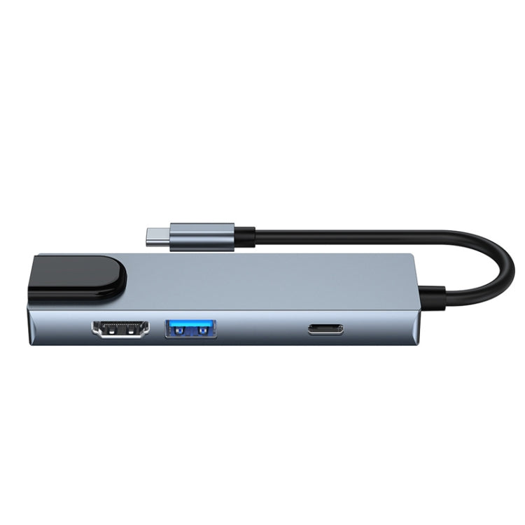 6 in 1 Type-C เป็น HDMI + RJ45 + SD / TF + PD + อะแดปเตอร์ฮับ USB