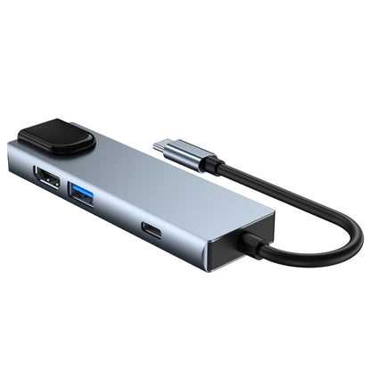 6 in 1 Type-C เป็น HDMI + RJ45 + SD / TF + PD + อะแดปเตอร์ฮับ USB