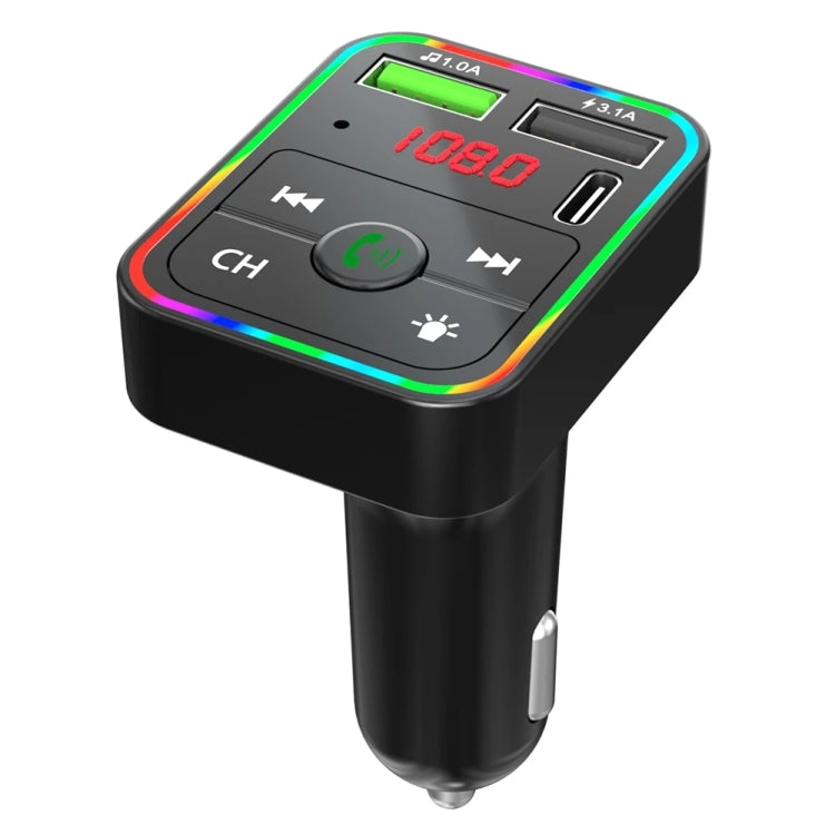 F2 เครื่องส่งสัญญาณ FM ในรถยนต์ MP3 USB Charger พร้อม LED Backlight เครื่องส่งสัญญาณ FM พร้อมเครื่องส่งสัญญาณ Bluetooth รถชุดเครื่องเล่น, F2