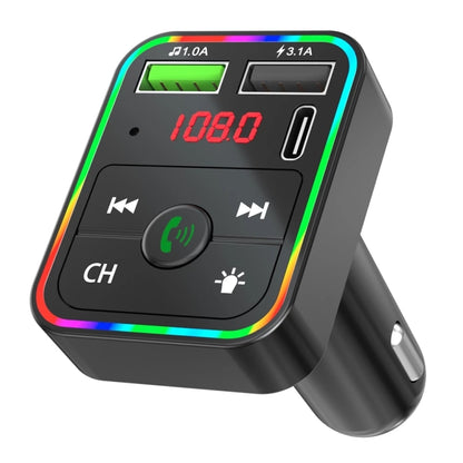 F2 เครื่องส่งสัญญาณ FM ในรถยนต์ MP3 USB Charger พร้อม LED Backlight เครื่องส่งสัญญาณ FM พร้อมเครื่องส่งสัญญาณ Bluetooth รถชุดเครื่องเล่น, F2