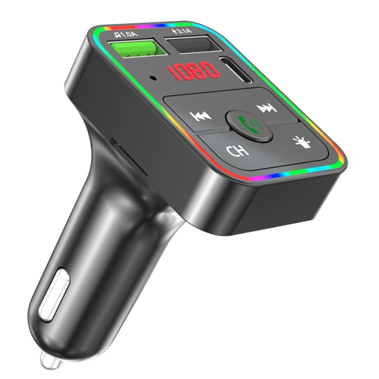 F2 เครื่องส่งสัญญาณ FM ในรถยนต์ MP3 USB Charger พร้อม LED Backlight เครื่องส่งสัญญาณ FM พร้อมเครื่องส่งสัญญาณ Bluetooth รถชุดเครื่องเล่น, F2