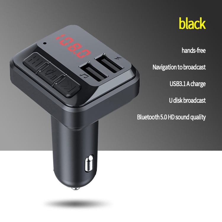 C6 MP3 Modulator แฮนด์ฟรีเครื่องรับสัญญาณเสียงไร้สาย 3.1A Dual USB Fast Charger เครื่องส่งสัญญาณ FM รถชุด, C6