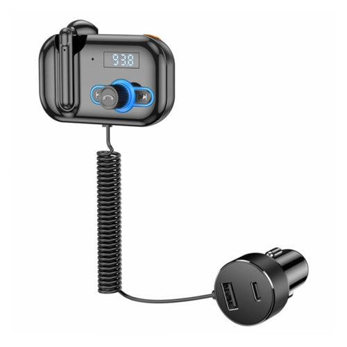 T2 เครื่องส่งสัญญาณ FM ชุดหูฟังแฮนด์ฟรีหูฟังเครื่องเล่น MP3 โทรส่วนตัว USB PD ตัวรับสัญญาณเสียงชาร์จเร็ว, T2