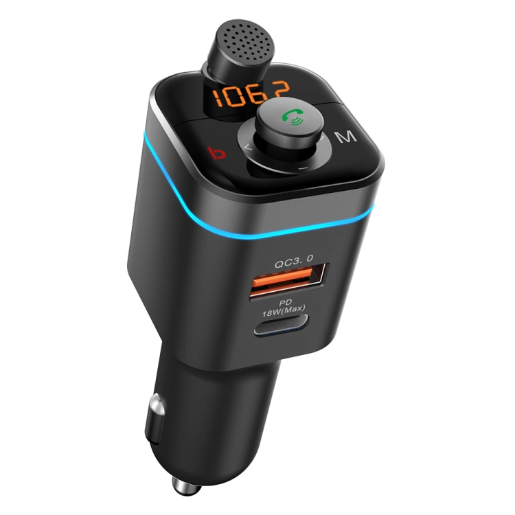 C72 รถ MP3 เครื่องเล่นเครื่องรับเครื่องส่งสัญญาณ FM PD18W USB-C Car Charger เครื่องเล่นเพลง, C72