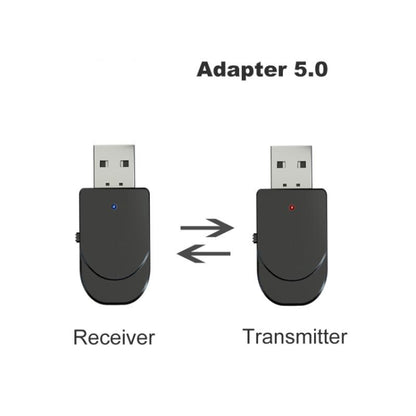 KN330 2 in 1 USB Bluetooth 5.0 อะแดปเตอร์เครื่องรับสัญญาณไร้สายสำหรับคอมพิวเตอร์ทีวีรถยนต์