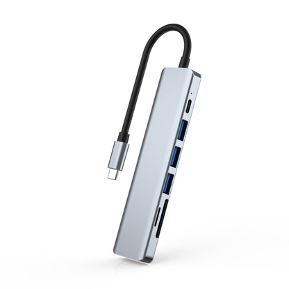 7 ใน 1 HDMI + SD / TF + USB2.0x2 + USB3.0 + PD ไปยังสถานีเชื่อมต่อ HUB Type-C, 7 In 1 Station