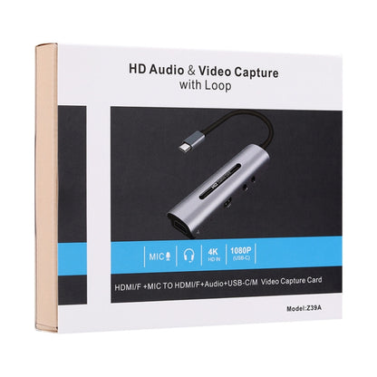 Z39A HDMI / F + ไมโครโฟน HDMI / F + เสียง + การ์ดจับภาพ USB 4K รองรับ Windows Android Linux และ MacOS ฯลฯ, Z39A