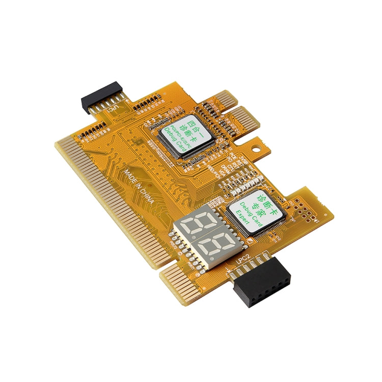 4-in-1 Desktop PC PCI-E LPC การ์ดวินิจฉัยเมนบอร์ดการตรวจจับการ์ดทดสอบความล้มเหลว