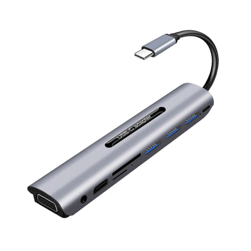 V161B 9-in-1 Type-C ถึง HD / VGA / USB3.0 / SD / 3.5 มม. เสียง / เครื่องอ่านการ์ด TF HUB, V161B